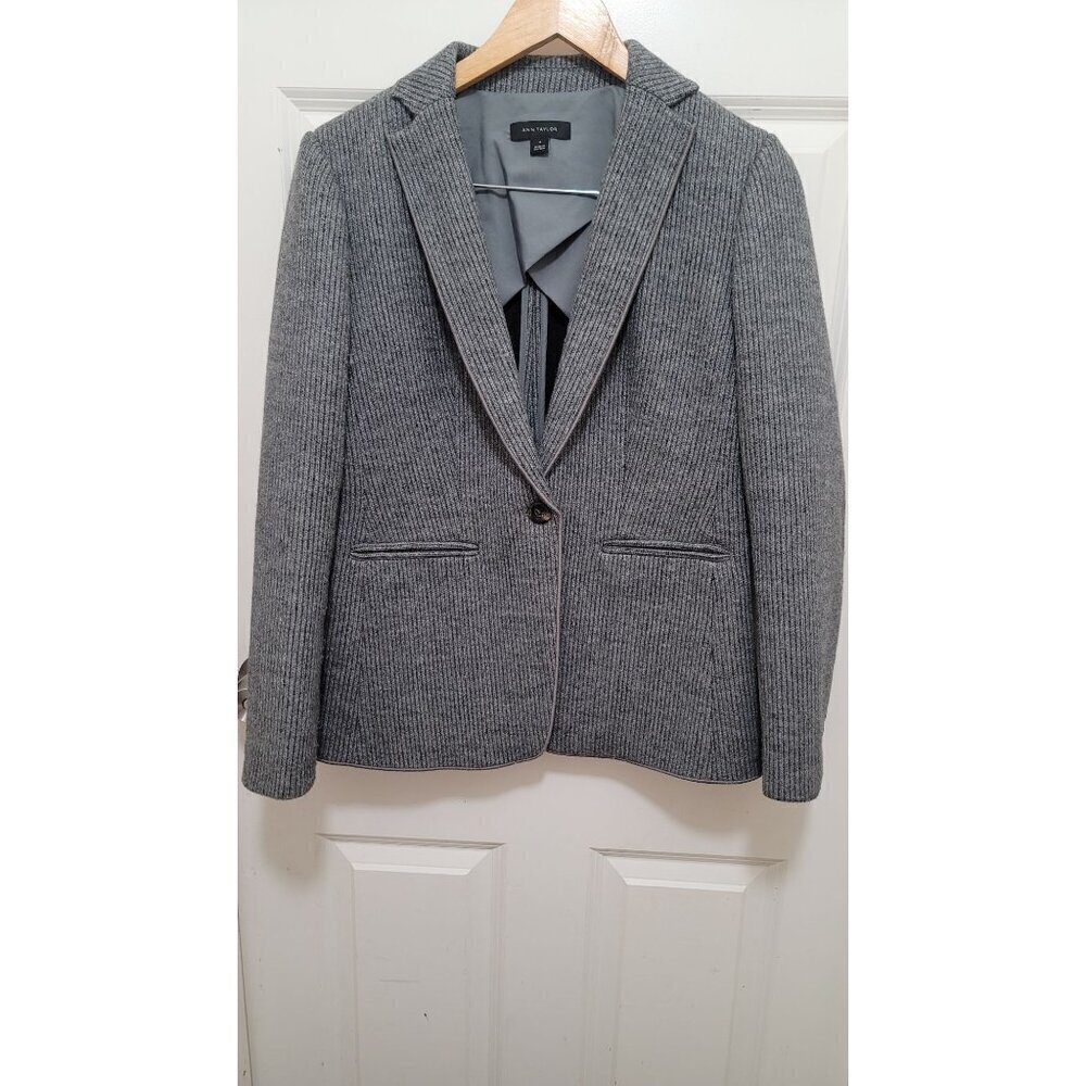 Ann Taylor Gray Blazer Tailored Fit Professional - Picture 2 of 13